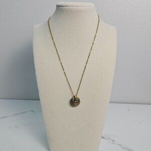 Stainless Steel Multi Color Pendant Gold Necklace